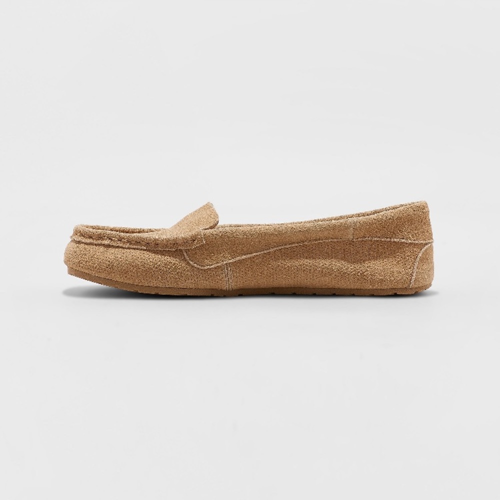 Suede Leather Slippers Women Slide On Tan Shoe NWT - Picture 2 of 5